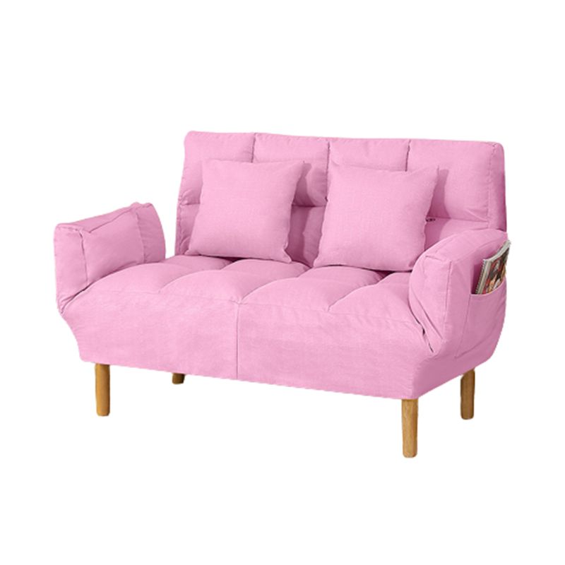 Contemporary Convertible Sofa Couch Square Arm Biscuit Back Couch Bed