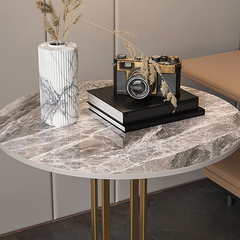 Minimalist Round Corner Table Modern Slate Pedestal Sofa Side Table