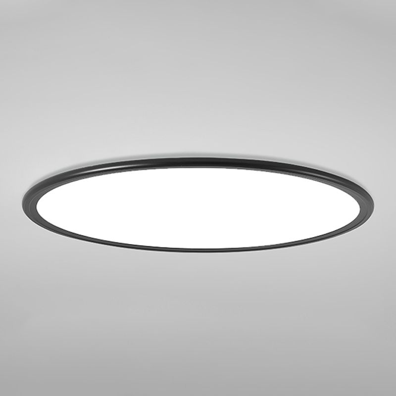 Modern Simplicity LED Ceiling Light Lacquered Aluminium Circular Flush Mount with Acrylic Shade