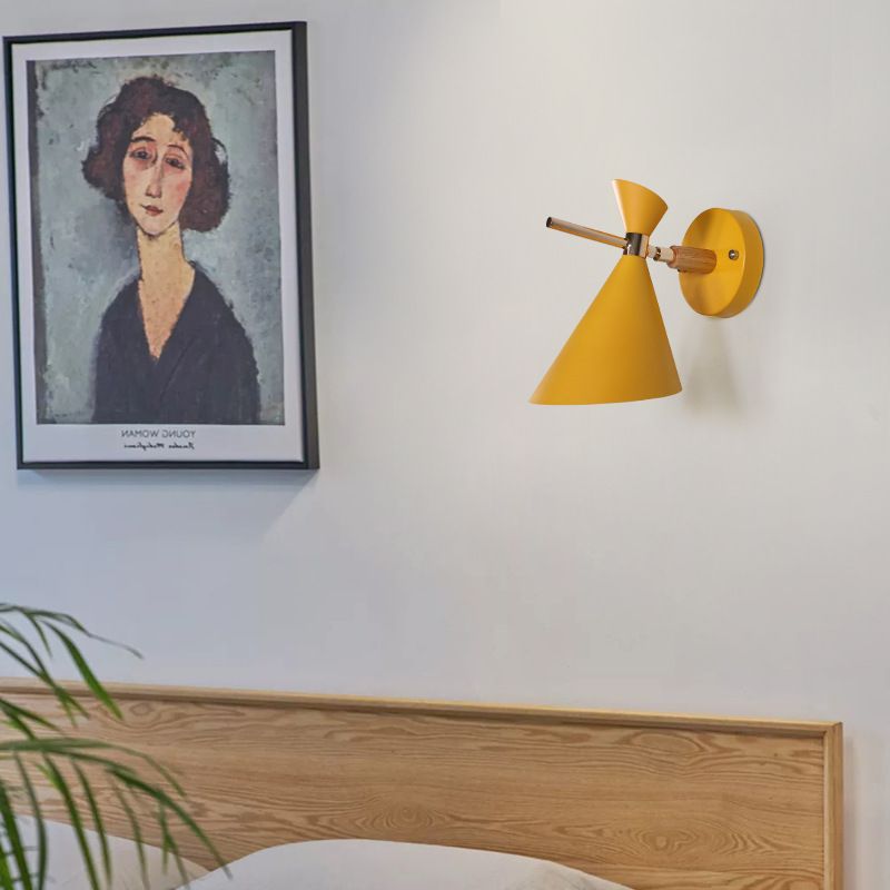 Hoekschaduw Wand SCONCE MACARON METAL 1 licht zwart/wit/roze/geel/groene wand sconce licht voor slaapkamer