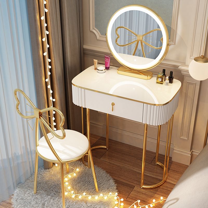 Storage Makeup Vanity Desk Bedroom Dressing Table Stool Set with Drawer