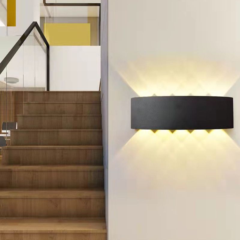 Contemporary Style Geometric Wall Mounted Light Metal 12 Lights Wall Washer Sconce