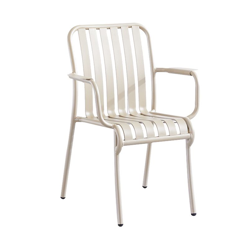 Metal Dining Side Chair Modern Patio Dining Armchair Set of 1/2/4/6/8