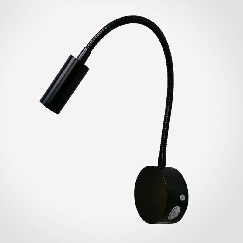 1 Light Round Wall Sconce Modern Style Metal Wall Mounted Reading Lights