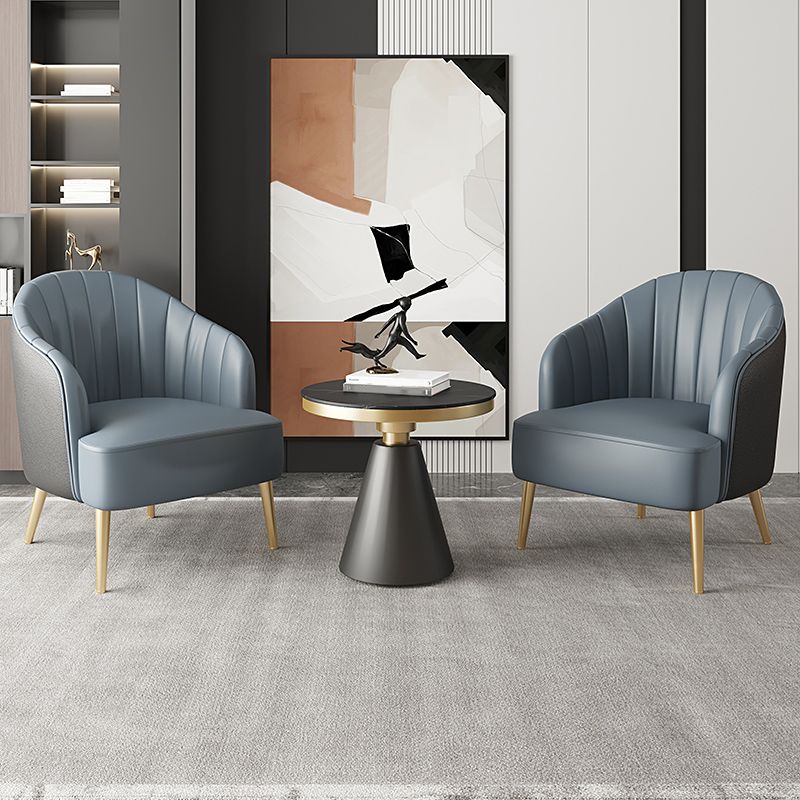 29.52" High Recessed Arms Chair Basic Four Leg Accent Armchair