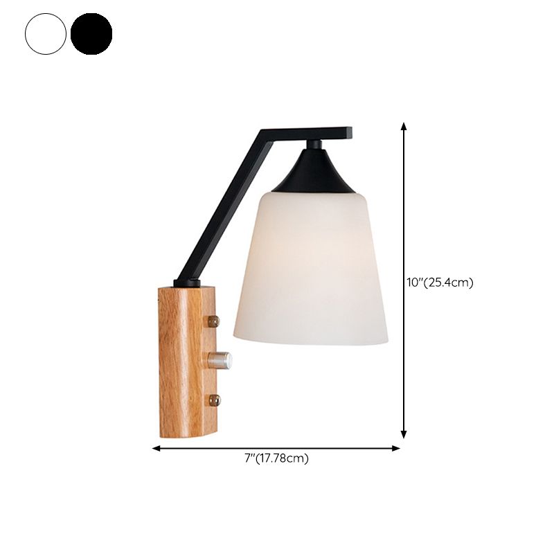 Modern Style Bell Shape Wall Light Glass 1 Light Sconces for Living Room