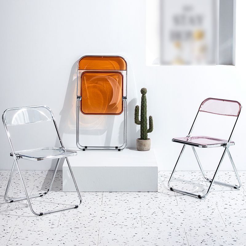Silla sin brazos de plástico industrial con respaldo abierto para cenar silla lateral