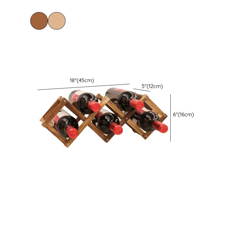 Countertop Wine Rack Solid Wood Stackable Wine Bottle Rack for Living Room