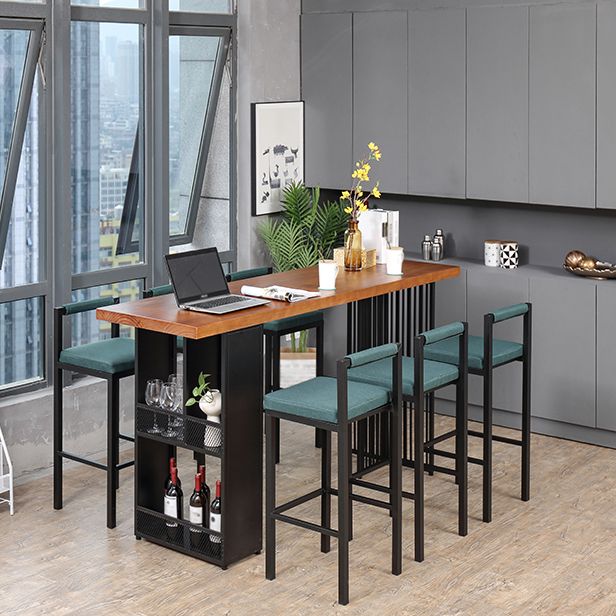 Industrial Table and Stool Set 1/2/7 Pieces Solid Wood Bar Table and Stools