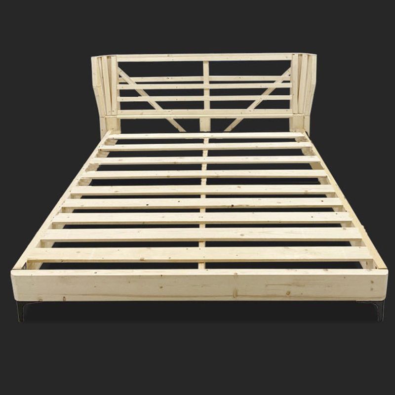 Modern Grey Wingback Bed with Tufted Rectangle Headboard and Metal Legs