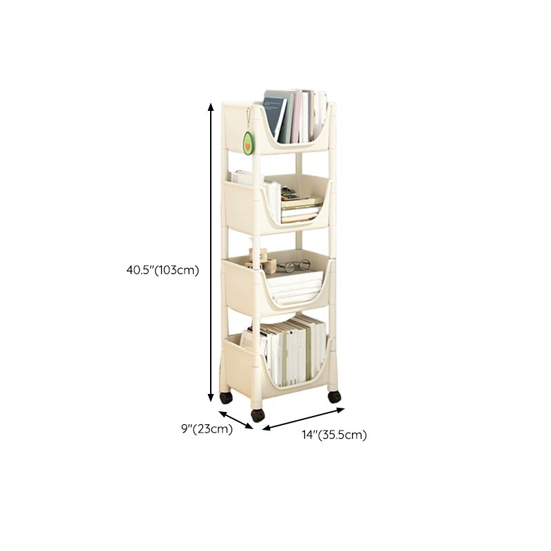 Contemporary Bookcase Vertical Plastic Book Shelf for Study Room