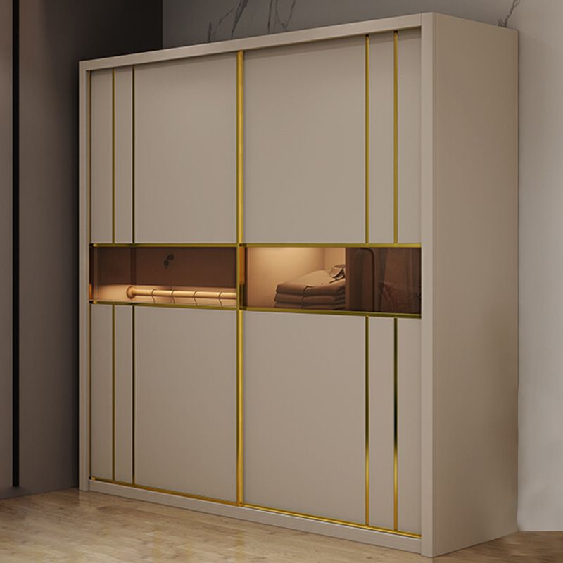 Modern Sliding Door Wardrobe Cabinet Bedroom Wooden Storage Armoire