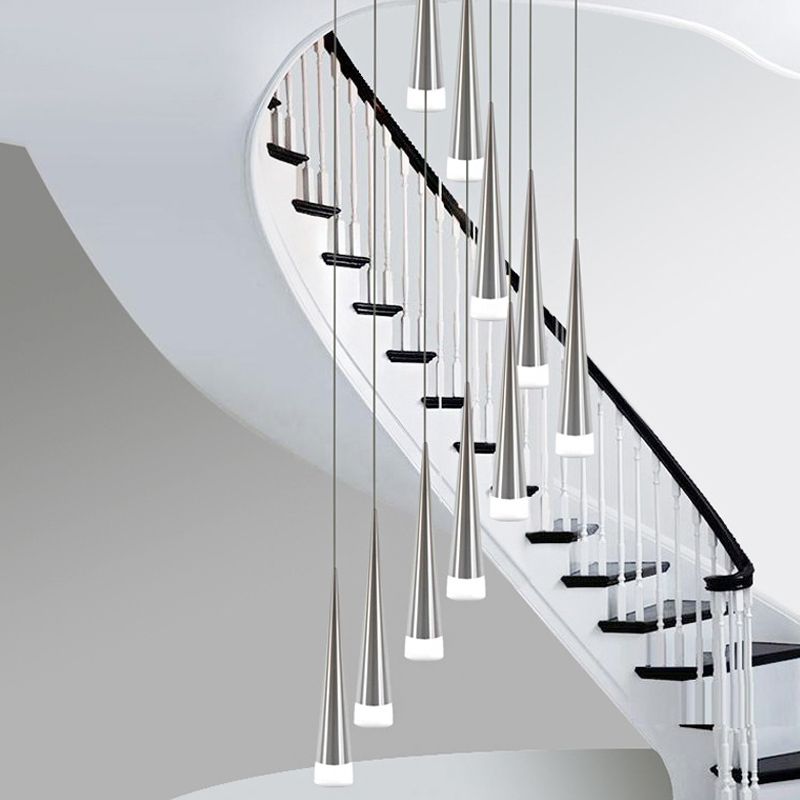 Verjüngter Hanglampe Kit einfache Metall Schwarz/Silber/Gold Esszimmer Anhängerleuchte in warm/weiß/neutral