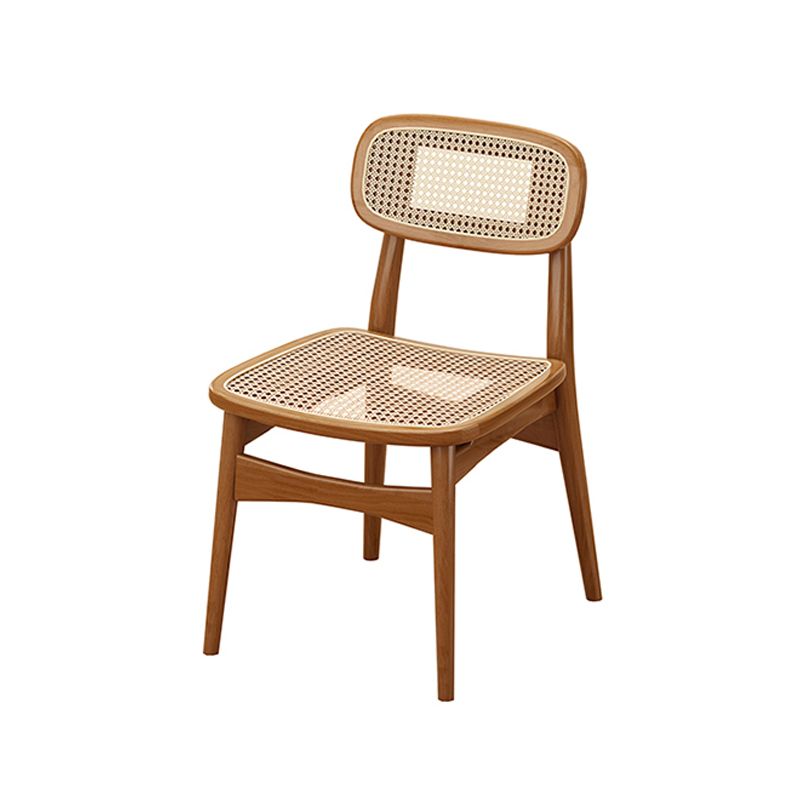 Modern Dining Set 1/5/7 Pcs Solid Wood Dining Table and Chairs in Brown