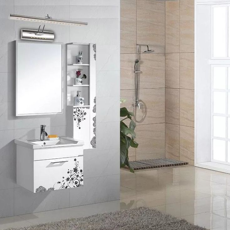 Modern Simplicity Elongated Vanity Light Fixture Stainless Steel Wall Lighting Fixtures for Bathroom