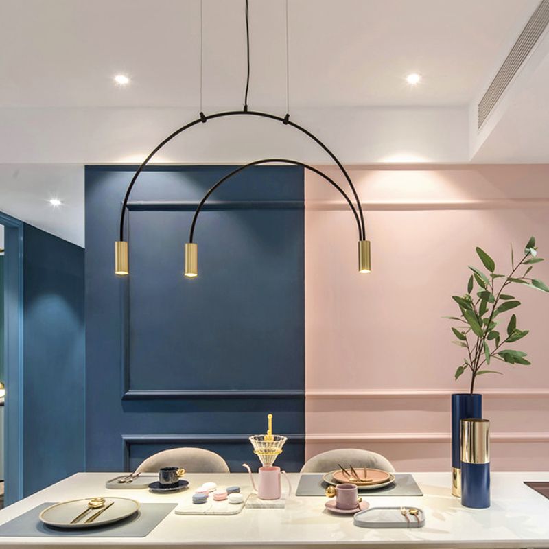 Contemporary Pendant Lights Cylinder Hanging Lighting Fixtures Metal for Kitchen Island