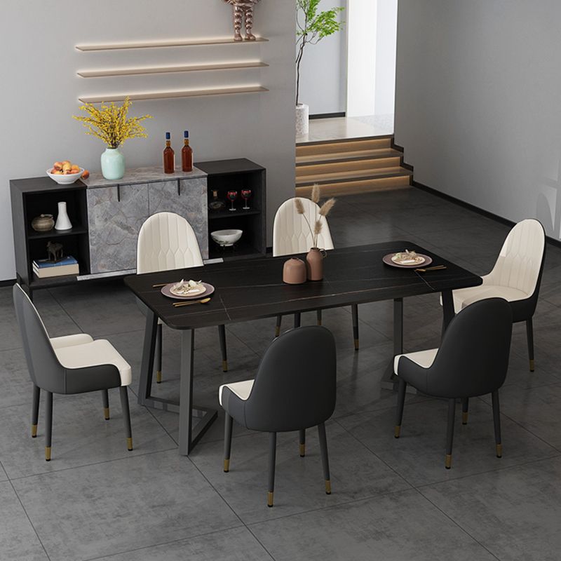 Modern Stone Rectangle Dining Table 1/2/5/7 Pieces Dining Set for Dining Room