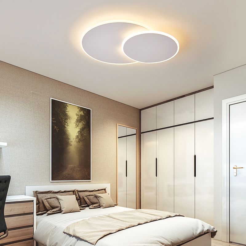 Runde Acryl-Deckenleuchte minimalistisch Weiß/Kaffee 16 "/19.5" breite LED-Unterputz-Lampe in Warm/Weißes Licht