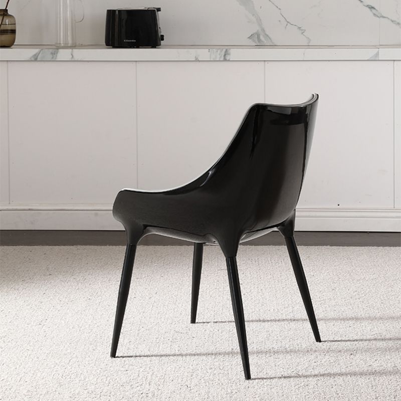 Faux Leather Kitchen Chair Metal Base Dining Chair for Living Room