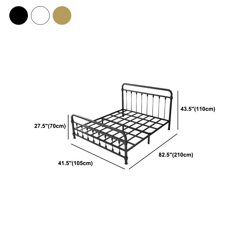 Modernism Metal Bed Frame with Headboard and Footboard 43.3" Bed Frame