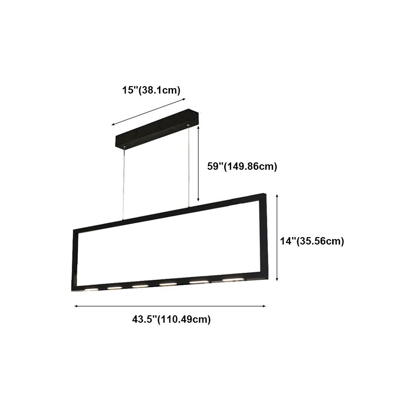 Moderne stijl lineaire eilandverlichting armaturen metaal 6-lichte eiland hanglampen