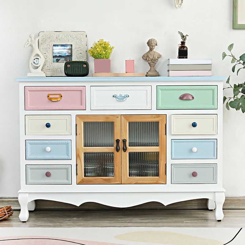 Nautical Engineered Wood Storage Chest Bedroom Chest with Drawers