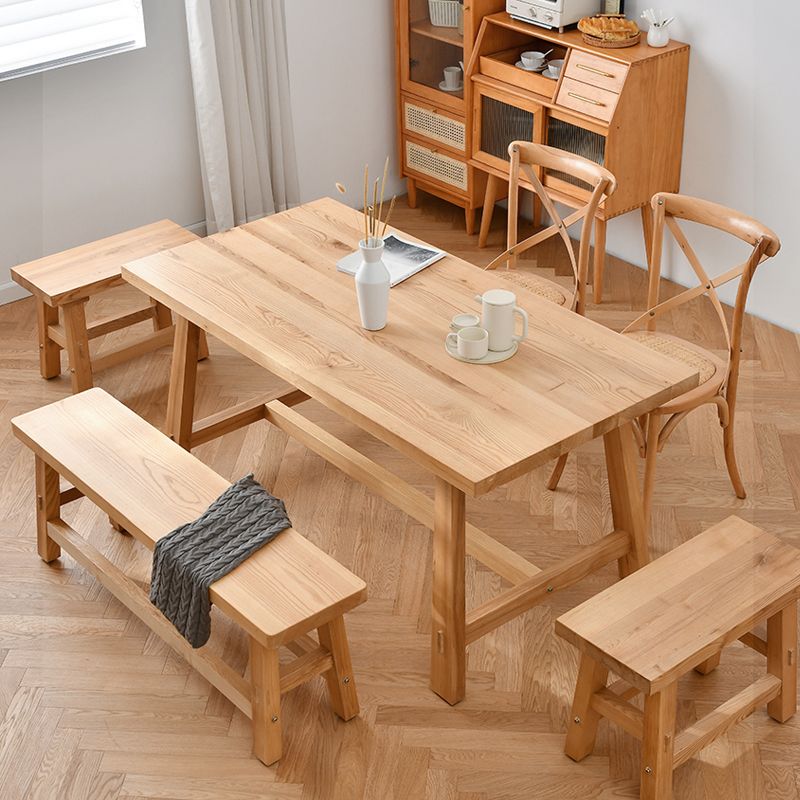 Modern 1/6 Pieces Dining Set Rectangle Pine Wood Dining Table for Dining Room kItchen