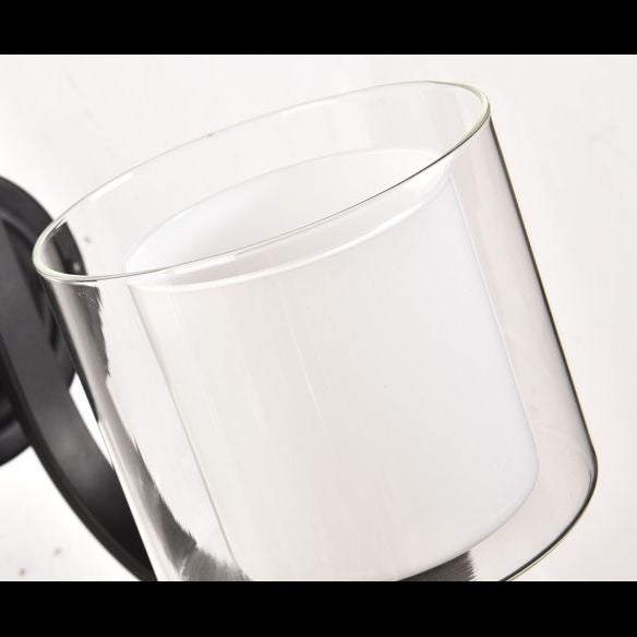 Cylinder Sconce Wall Light Nordic Minimalist Style Glass 1 Light Sconces for Living Room