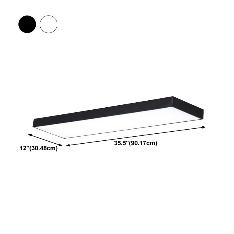 Plafonnier LED rectangulaire contemporain à montage encastré pour bureau