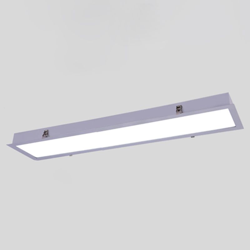 Plafonnier LED de forme rectangulaire en aluminium moderne, 1 lumière, montage encastré pour allée