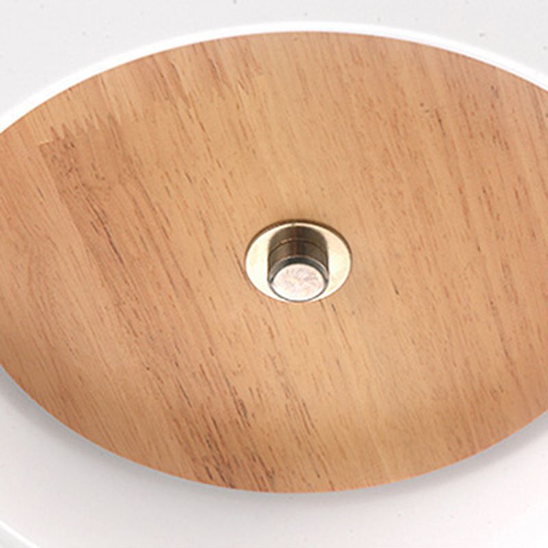 Wooden Circular LED Ceiling Light in Modern Creative Style Acrylic Flush Mount for Living Room