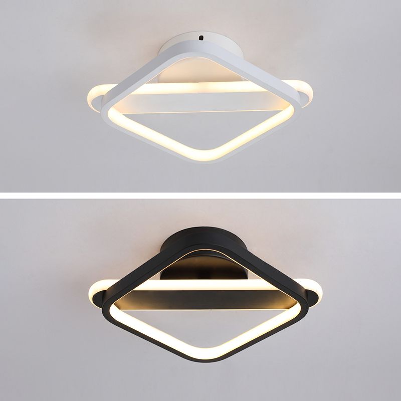 Square Aluminum Simplicity LED Wall Lamp 9.5" H Geometric Lines Acrylic Sconce Lighting Fixture for Bedroom