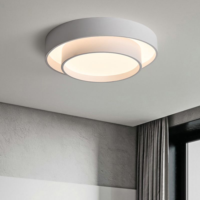 Lámpara de techo LED de hierro lacado, montaje empotrado circular de acrílico de estilo minimalista moderno