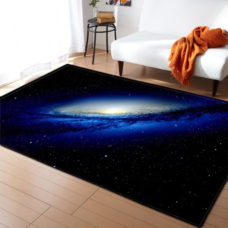 Navy Modern Area Tapijt Space Patroon Polyester Gebied Rug vlekbestendig vloerkleed voor thuisdecoratie