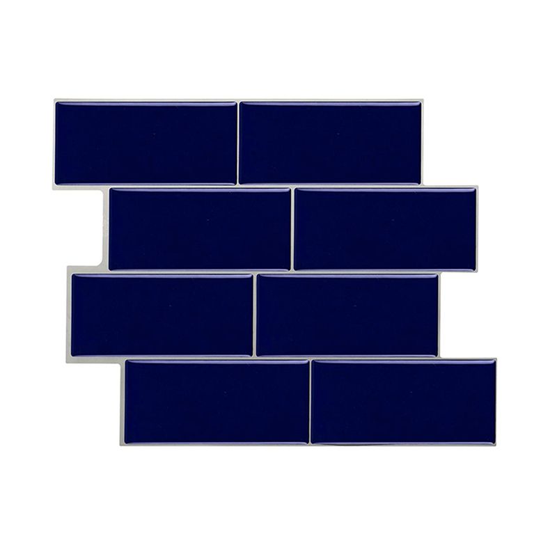Dark Blue Brick Wallpaper Panels Self-Stick Farmhouse Washroom Wall Art, Removable