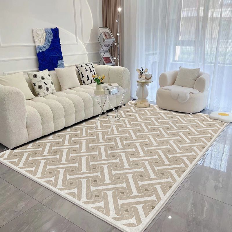 Simplicity Carpet Modern Area Rug Polyester Stain Resistant Area Rug for Living Room
