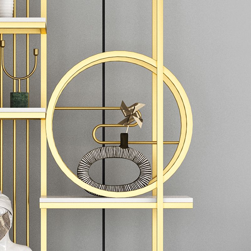 Glam Metal Shelf Bookcase Open Back Bookcase for Home Office