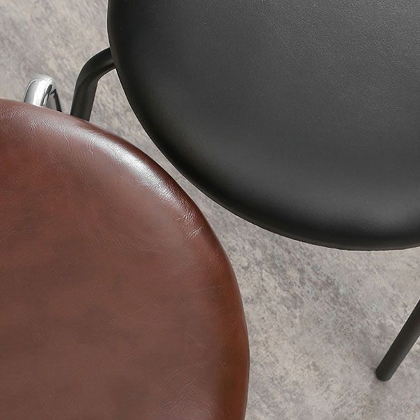 Faux Leather Armless Dining Chair Contemporary Open Back Dining Room Side Chair