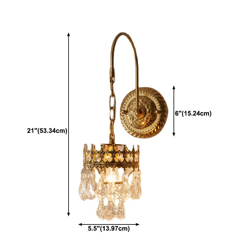 1 Light Geometric Wall Lighting Fixtures Modern Style Crystal Wall Mounted Lamps