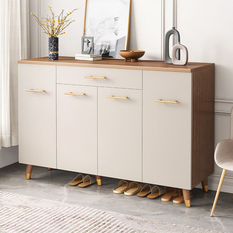 Modern Accent Cabinet with Solid Wood Straight Legs and Doors