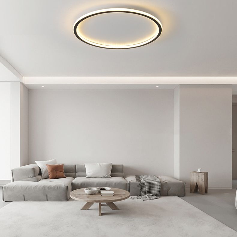 Anillo de aluminio LED empotrado montaje en techo estilo moderno 1 luz montaje empotrado luces