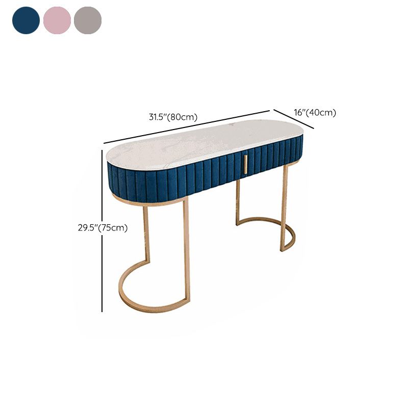 Glam Style 1-drawer Marble Top Make-up Vanity Dressing Table