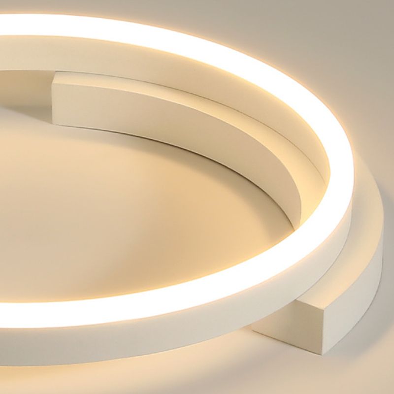 LED Minimaliste moderne Ceiling Light Aluminium circulaire Flush Mount avec Acrylique Shade