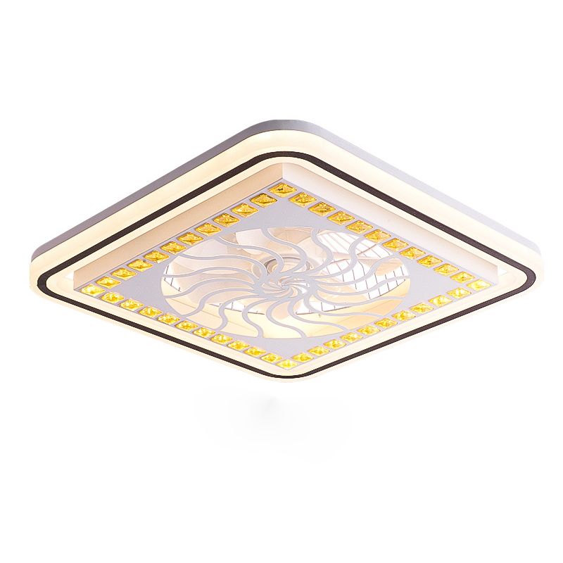 Geometrische Metalllüfterlampe moderne weiße LED -LED -Leuchte für Schlafzimmer