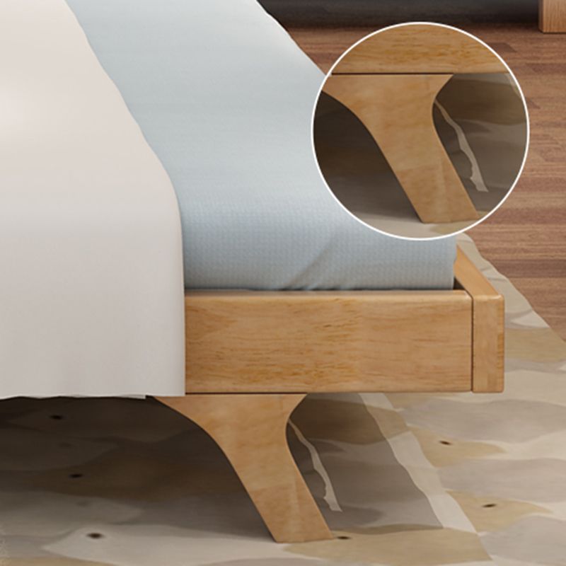 Contemporary Wooden Standard Bed, Upholstered Headboard Bed Frame