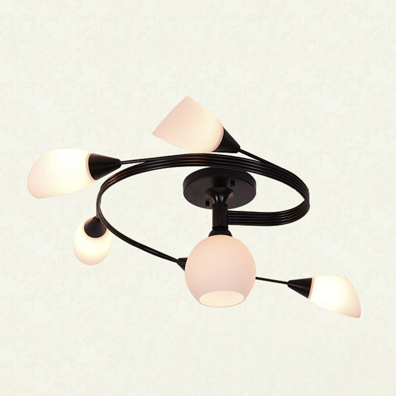 American Pastoral Style Semi Flush Mount Light Fixture Special Shape Ceiling Flush Mount for Living Room