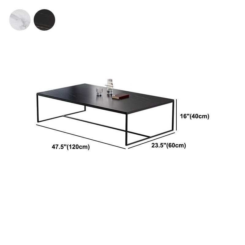 Trestle Base Design Cocktail Table Black Gold/white Coffee Table