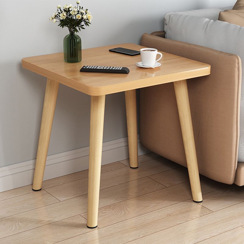 Scandinavian 16.5-inch Tall Wood Top End Table Square 4 Legs Side Table