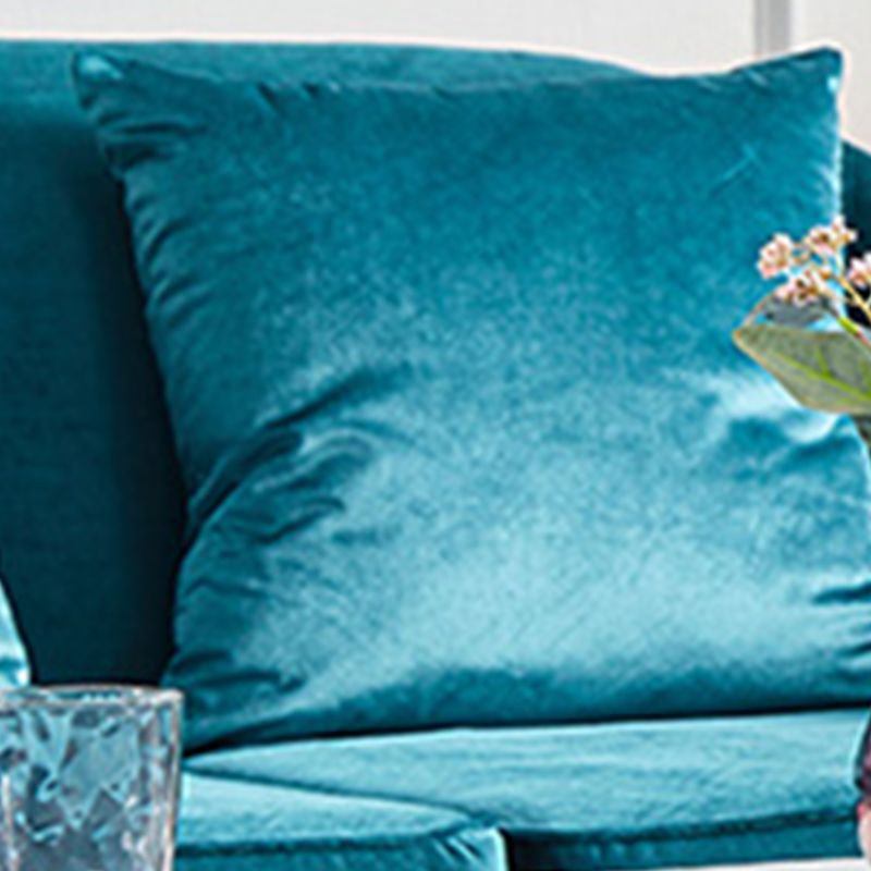 Velvet Sloped Arms Sofa with Tight Back for Living Room 34.65" H