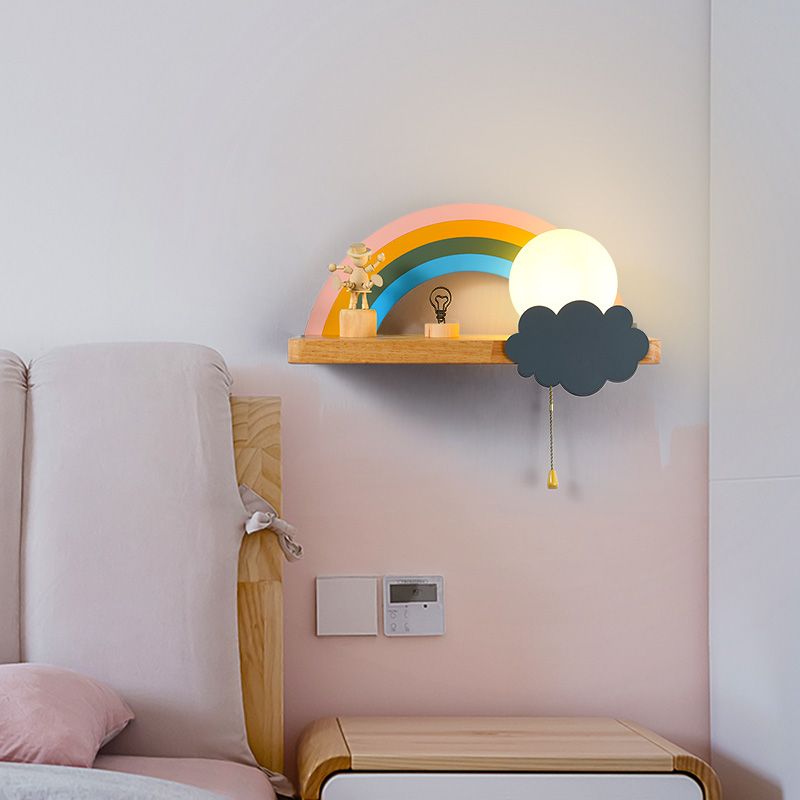 1-Licht-Glaswandbeleuchtung Kinderstil Ballform Wandmontage Leuchte in Weiß